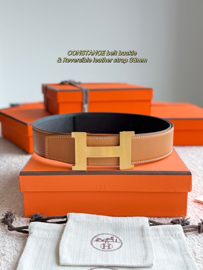 Hermes Constance buckle & double-sided leather belt 38mm H07456-2