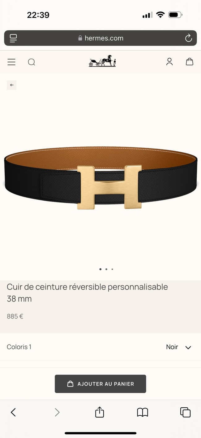 Hermes Constance buckle & double-sided leather belt 38mm H07456-2 Hermes Constance buckle & double-sided leather belt 38mm H07456-2
