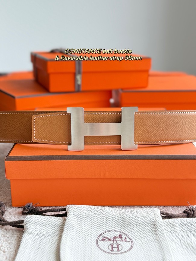 Hermes Constance buckle & double-sided leather belt 38mm H07456-3 Hermes Constance buckle & double-sided leather belt 38mm H07456-3