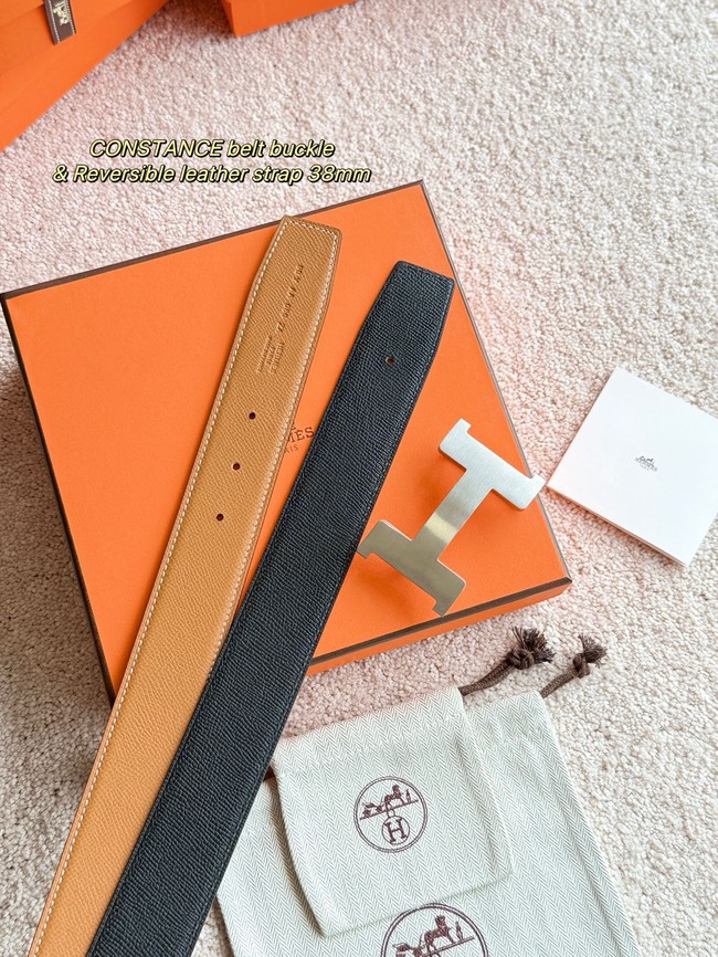 Hermes Constance buckle & double-sided leather belt 38mm H07456-3 Hermes Constance buckle & double-sided leather belt 38mm H07456-3