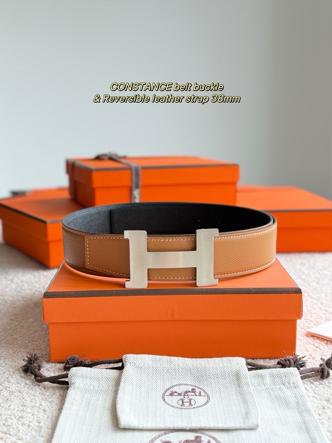 Hermes Constance buckle & double-sided leather belt 38mm H07456-3