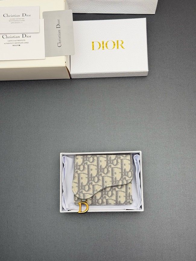 Dior Saddle Bloom Card Holder S5652 gray Dior Saddle Bloom Card Holder S5652 gray