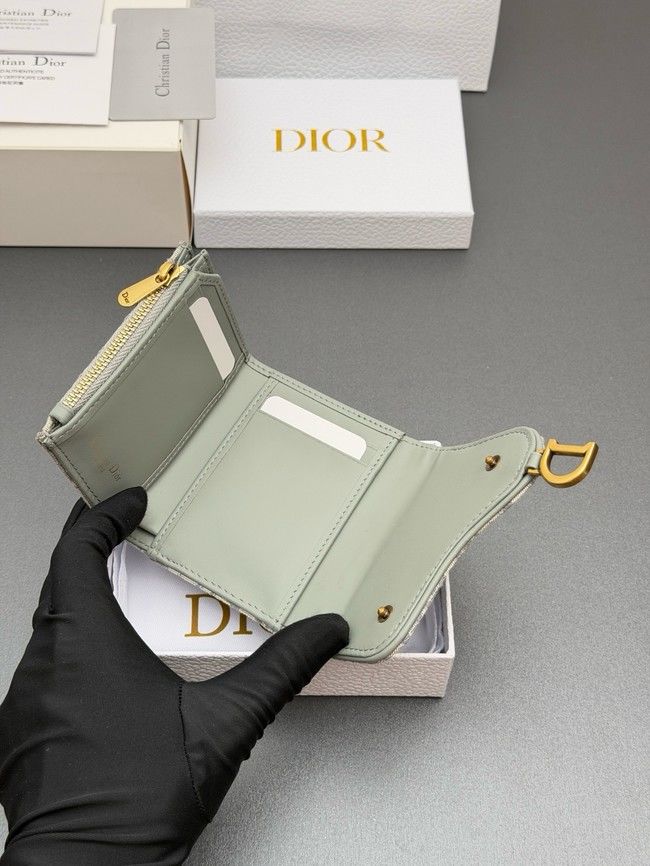 Dior Saddle Bloom Card Holder S5652 gray Dior Saddle Bloom Card Holder S5652 gray