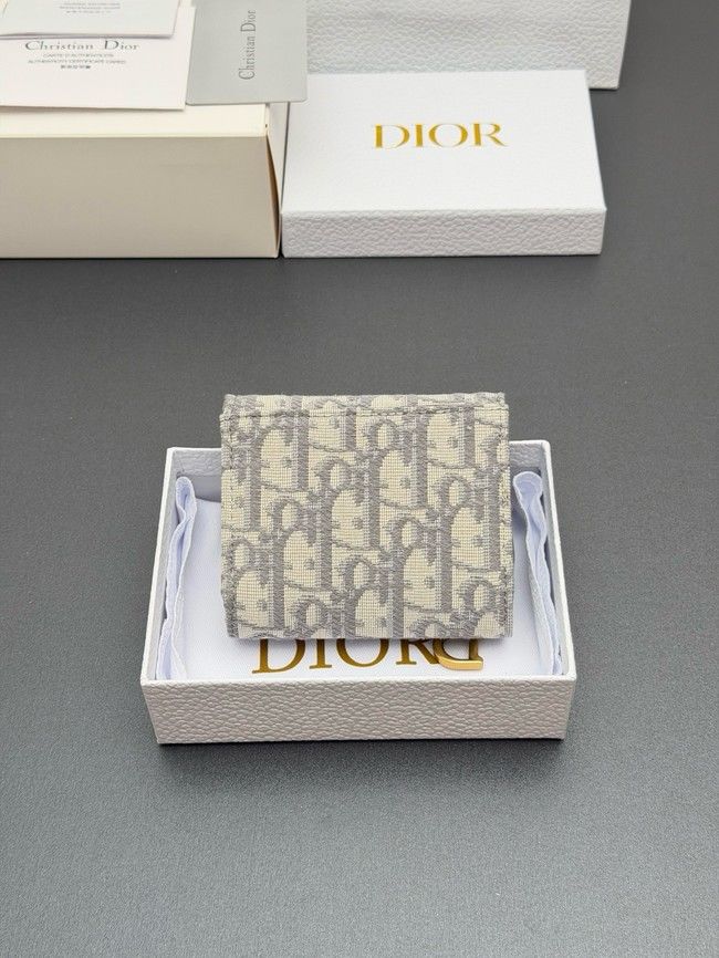 Dior Saddle Bloom Card Holder S5652 gray Dior Saddle Bloom Card Holder S5652 gray