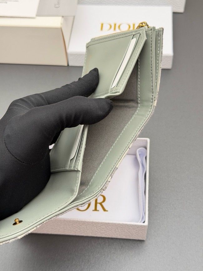 Dior Saddle Bloom Card Holder S5652 gray Dior Saddle Bloom Card Holder S5652 gray