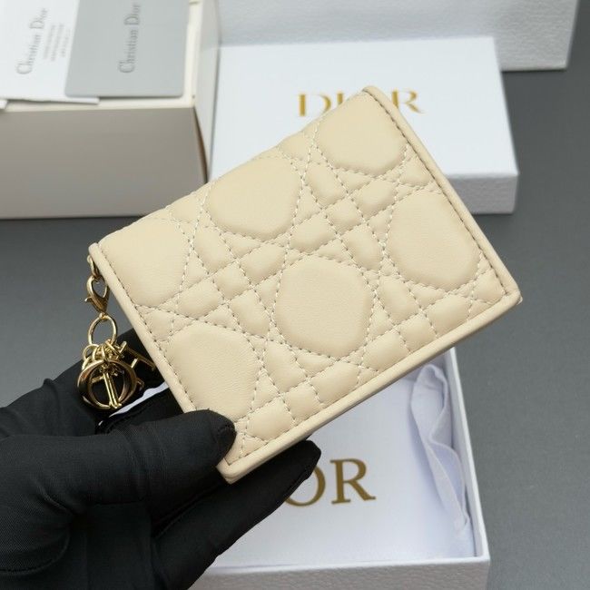 LADY DIOR LOTUS WALLET CANNAGE LAMBSKIN S0178 Beige
