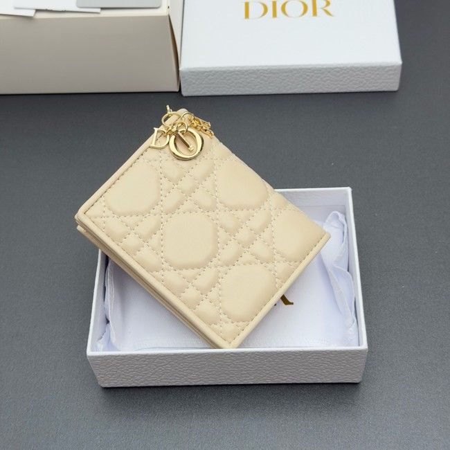 LADY DIOR LOTUS WALLET CANNAGE LAMBSKIN S0178 Beige
