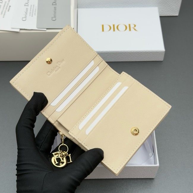 LADY DIOR LOTUS WALLET CANNAGE LAMBSKIN S0178 Beige