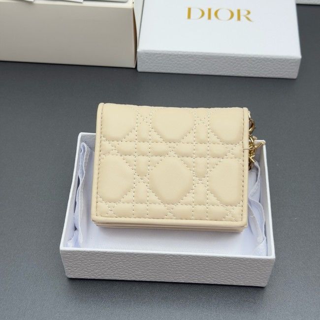 LADY DIOR LOTUS WALLET CANNAGE LAMBSKIN S0178 Beige
