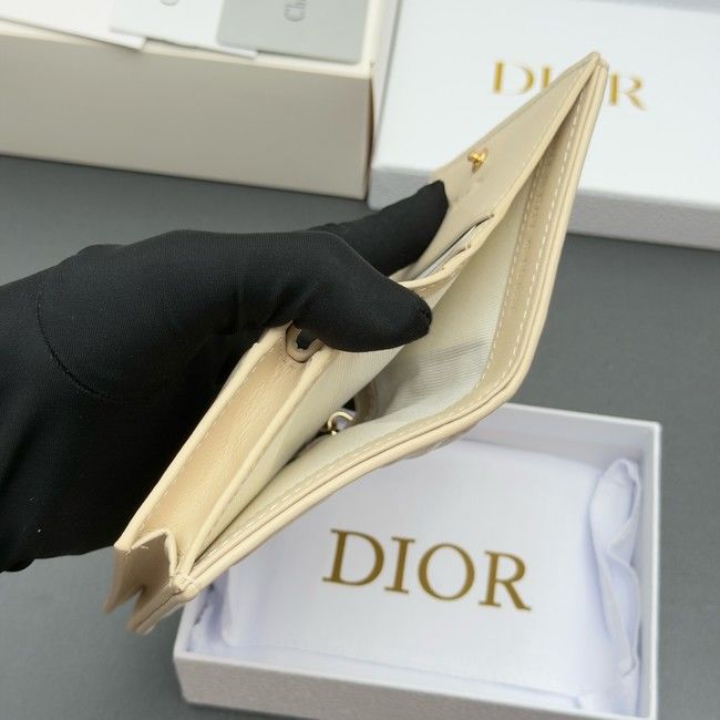 LADY DIOR LOTUS WALLET CANNAGE LAMBSKIN S0178 Beige