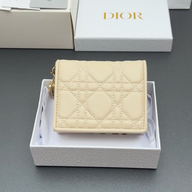 LADY DIOR LOTUS WALLET CANNAGE LAMBSKIN S0178 Beige