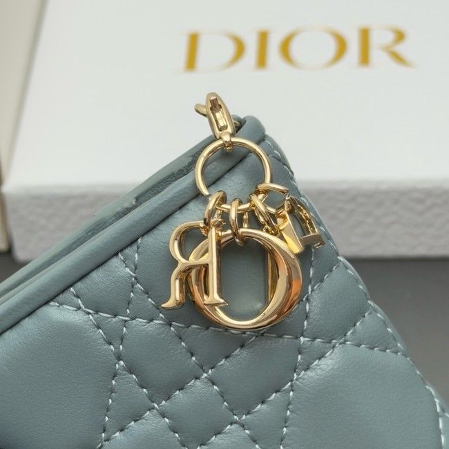 LADY DIOR LOTUS WALLET CANNAGE LAMBSKIN S0178 blue LADY DIOR LOTUS WALLET CANNAGE LAMBSKIN S0178 blue