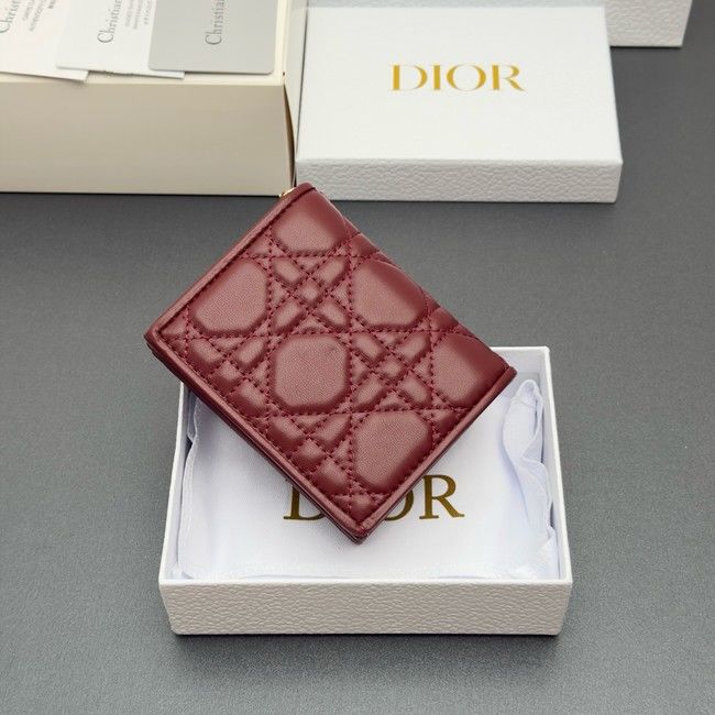 LADY DIOR LOTUS WALLET CANNAGE LAMBSKIN S0178 fuchsia