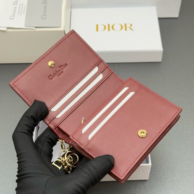 LADY DIOR LOTUS WALLET CANNAGE LAMBSKIN S0178 fuchsia