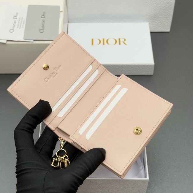 LADY DIOR LOTUS WALLET CANNAGE LAMBSKIN S0178 pink