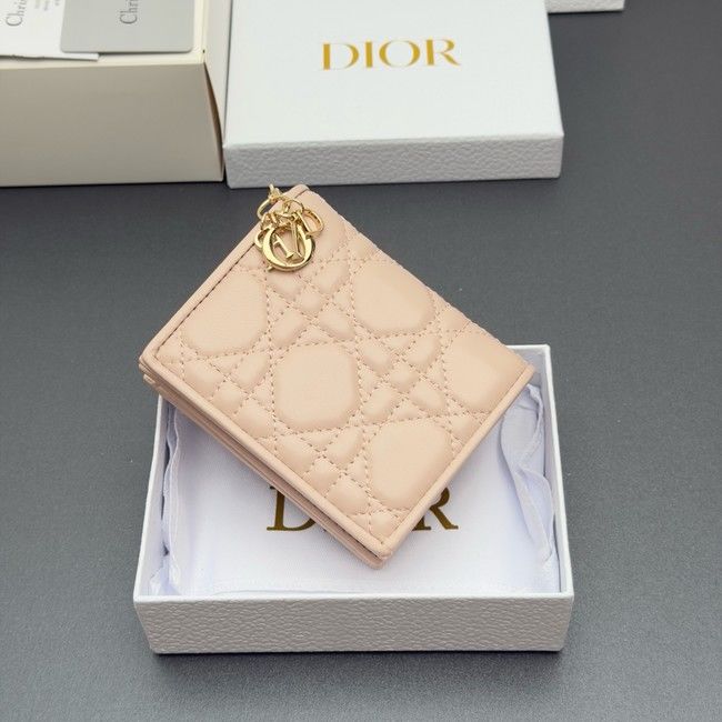 LADY DIOR LOTUS WALLET CANNAGE LAMBSKIN S0178 pink