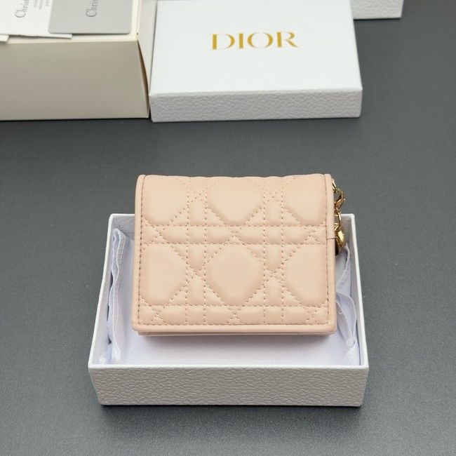LADY DIOR LOTUS WALLET CANNAGE LAMBSKIN S0178 pink