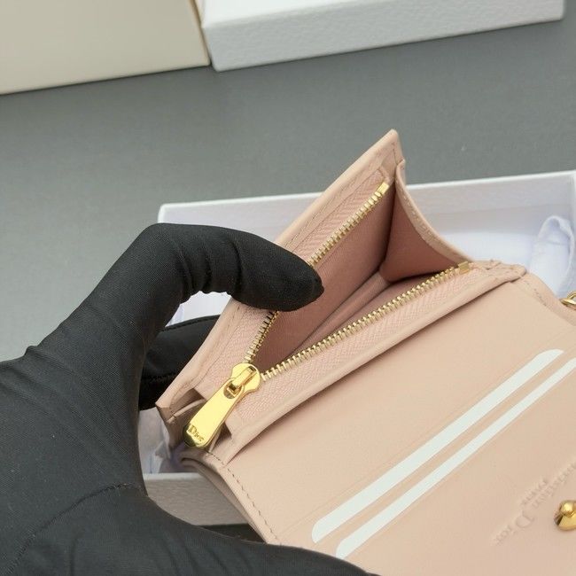 LADY DIOR LOTUS WALLET CANNAGE LAMBSKIN S0178 pink