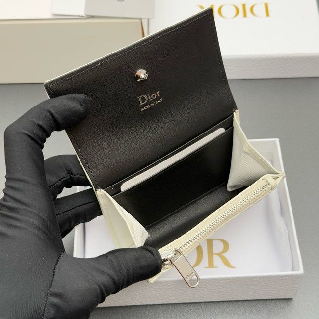 LADY DIOR LOTUS WALLET CANNAGE LAMBSKIN S2067 white LADY DIOR LOTUS WALLET CANNAGE LAMBSKIN S2067 white