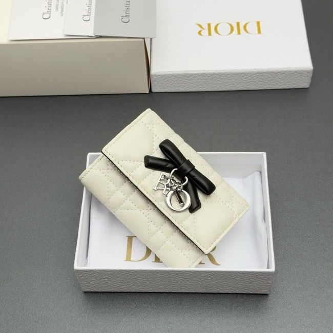 LADY DIOR LOTUS WALLET CANNAGE LAMBSKIN S2067 white LADY DIOR LOTUS WALLET CANNAGE LAMBSKIN S2067 white