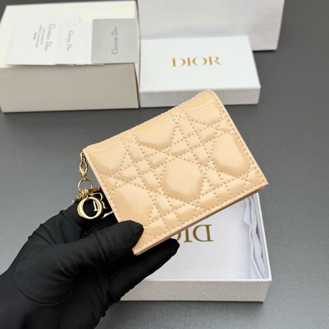LADY DIOR LOTUS WALLET patent leather S0178 Beige