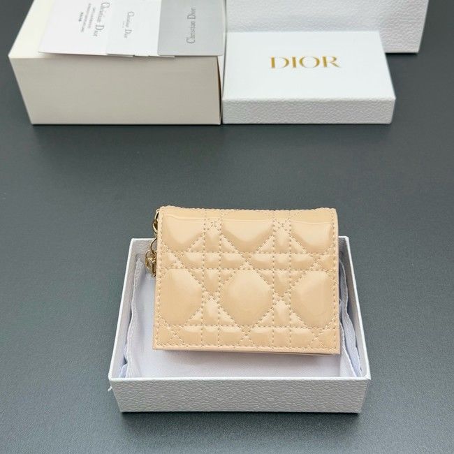 LADY DIOR LOTUS WALLET patent leather S0178 Beige