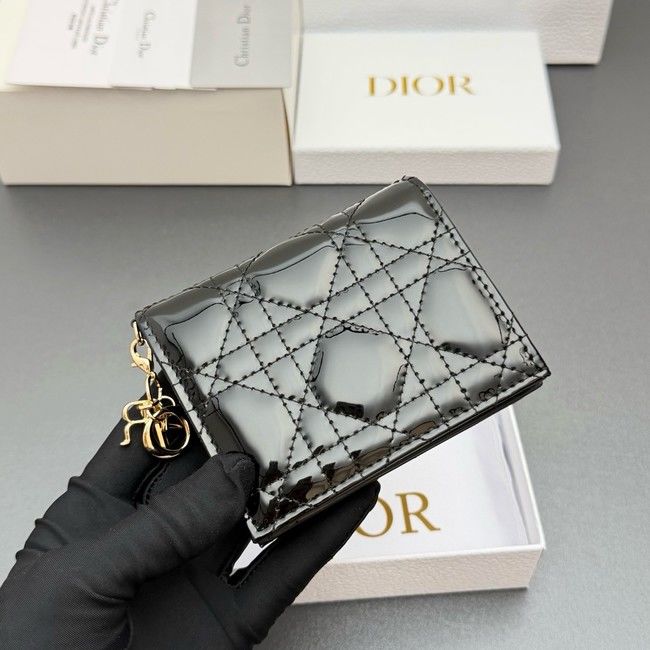 LADY DIOR LOTUS WALLET patent leather S0178 black