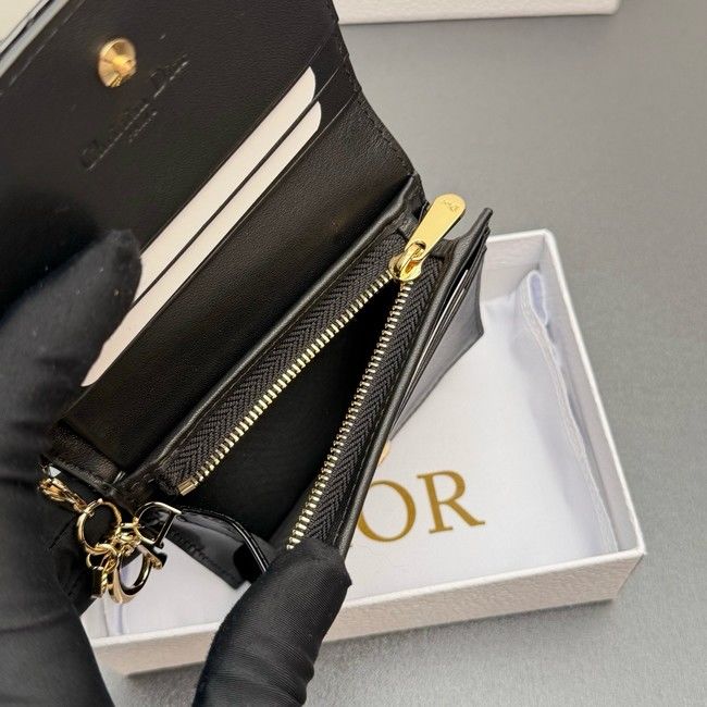 LADY DIOR LOTUS WALLET patent leather S0178 black