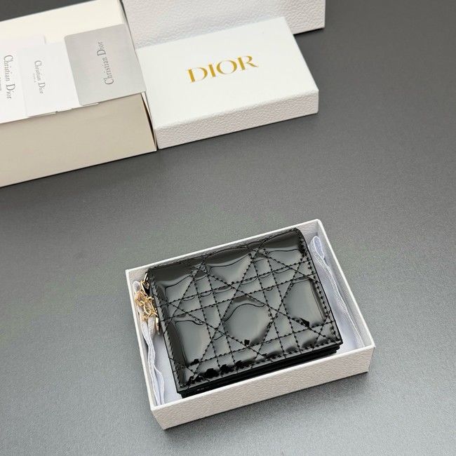 LADY DIOR LOTUS WALLET patent leather S0178 black