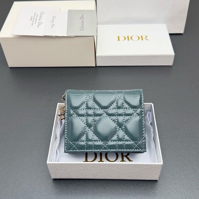 LADY DIOR LOTUS WALLET patent leather S0178 blue