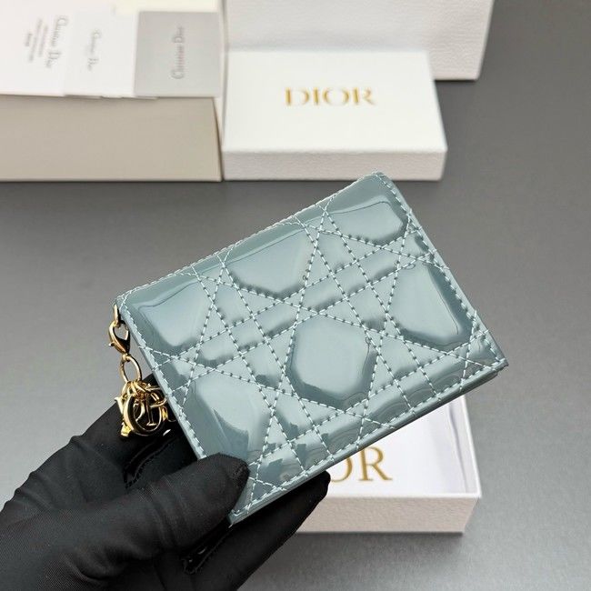 LADY DIOR LOTUS WALLET patent leather S0178 blue