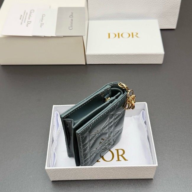 LADY DIOR LOTUS WALLET patent leather S0178 blue