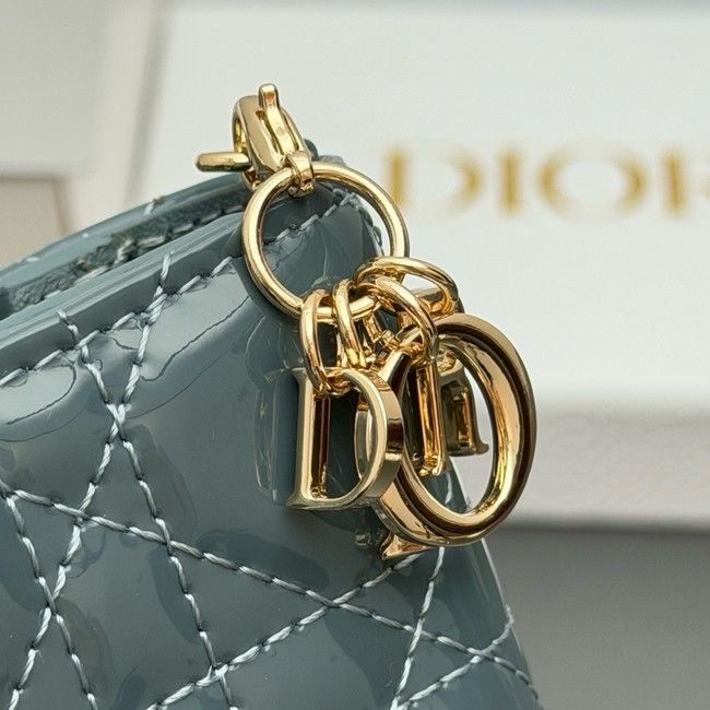 LADY DIOR LOTUS WALLET patent leather S0178 blue