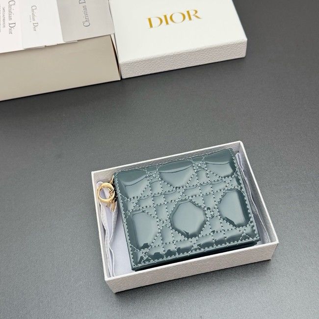 LADY DIOR LOTUS WALLET patent leather S0178 blue