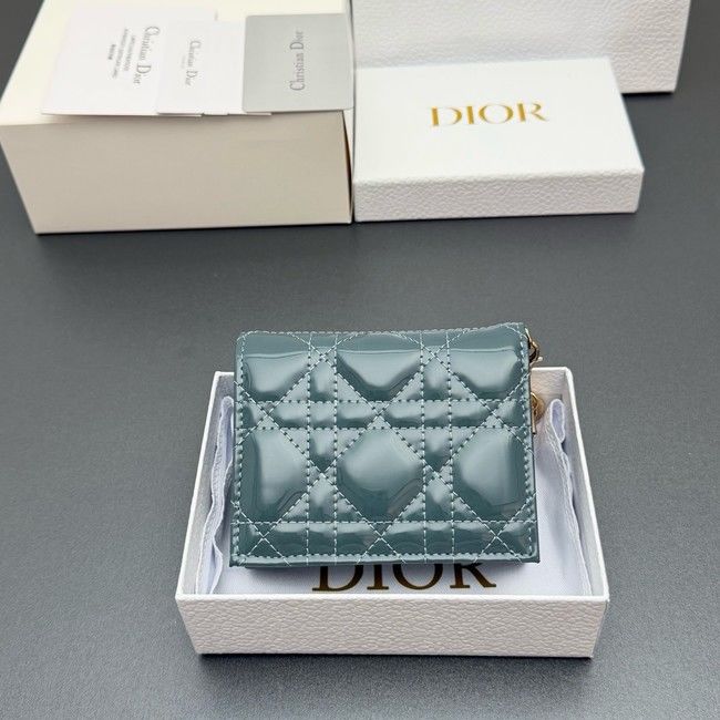 LADY DIOR LOTUS WALLET patent leather S0178 blue
