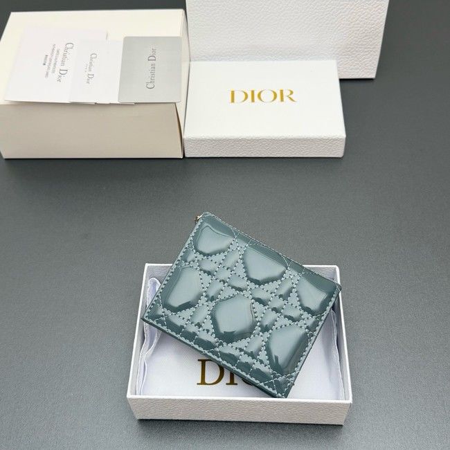 LADY DIOR LOTUS WALLET patent leather S0178 blue