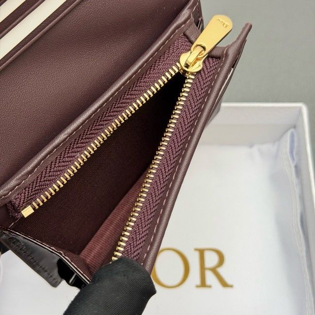 LADY DIOR LOTUS WALLET patent leather S0178 burgundy