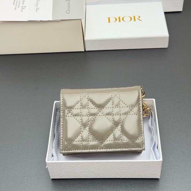 LADY DIOR LOTUS WALLET patent leather S0178 gray