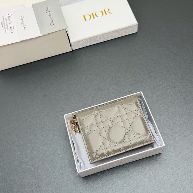 LADY DIOR LOTUS WALLET patent leather S0178 gray