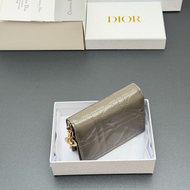 LADY DIOR LOTUS WALLET patent leather S0178 gray