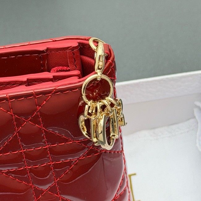 LADY DIOR LOTUS WALLET patent leather S0178 red LADY DIOR LOTUS WALLET patent leather S0178 red