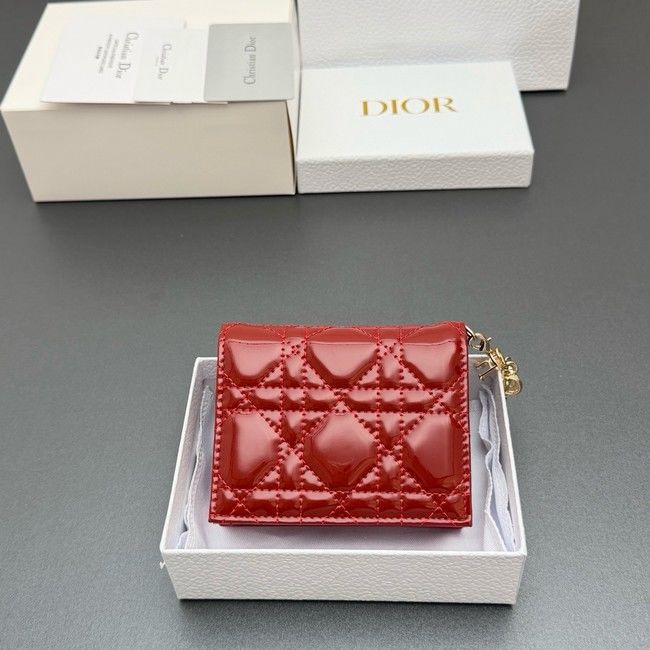 LADY DIOR LOTUS WALLET patent leather S0178 red LADY DIOR LOTUS WALLET patent leather S0178 red