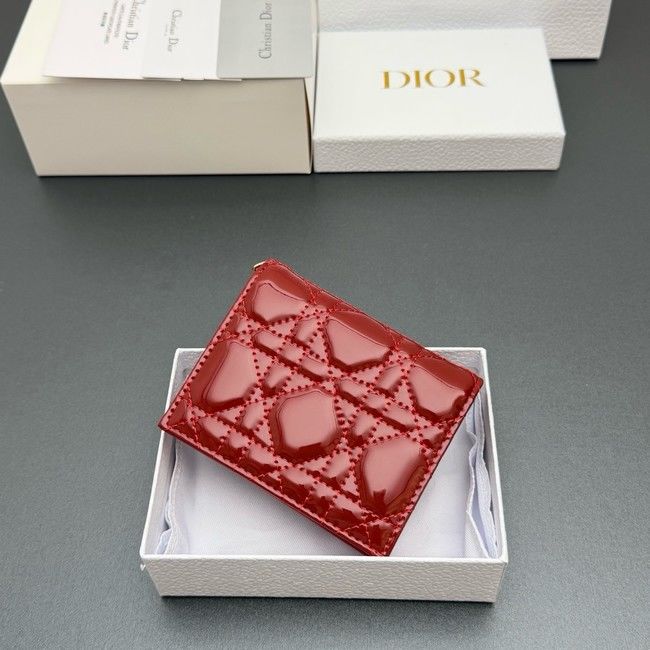 LADY DIOR LOTUS WALLET patent leather S0178 red LADY DIOR LOTUS WALLET patent leather S0178 red