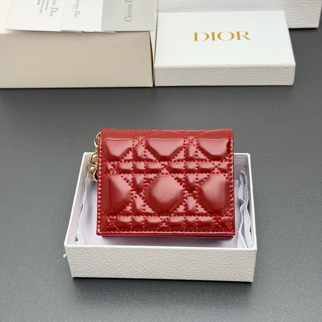 LADY DIOR LOTUS WALLET patent leather S0178 red