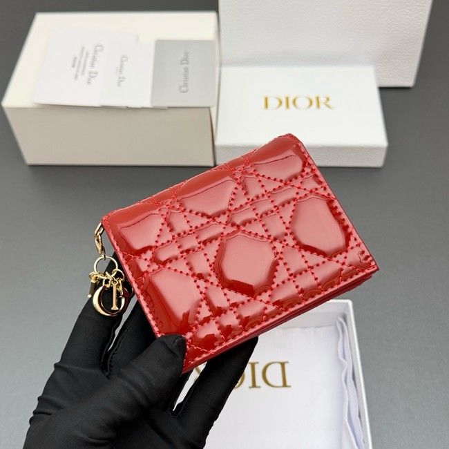 LADY DIOR LOTUS WALLET patent leather S0178 red LADY DIOR LOTUS WALLET patent leather S0178 red