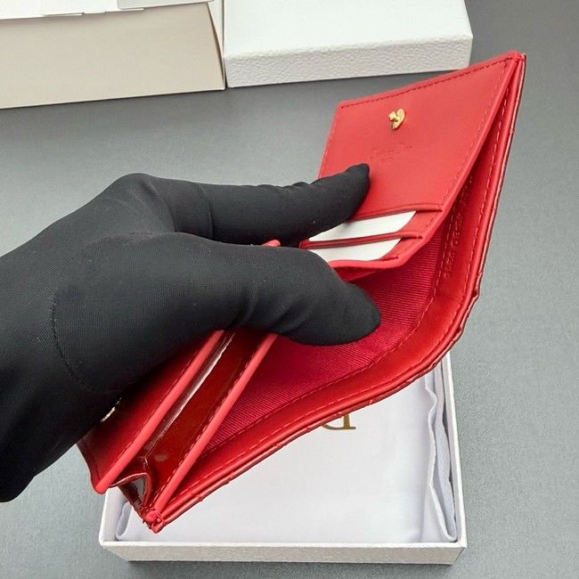 LADY DIOR LOTUS WALLET patent leather S0178 red LADY DIOR LOTUS WALLET patent leather S0178 red