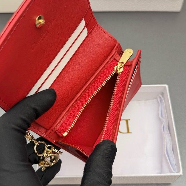 LADY DIOR LOTUS WALLET patent leather S0178 red LADY DIOR LOTUS WALLET patent leather S0178 red