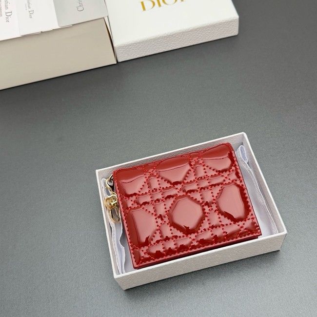 LADY DIOR LOTUS WALLET patent leather S0178 red LADY DIOR LOTUS WALLET patent leather S0178 red
