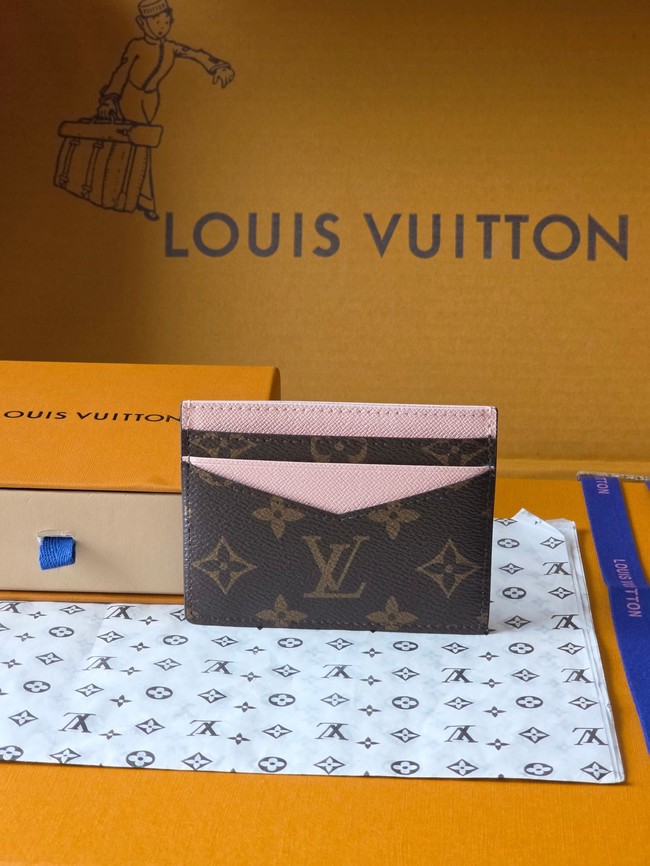 Louis Vuitton Double Card Holder M28233 pink Louis Vuitton Double Card Holder M28233 pink