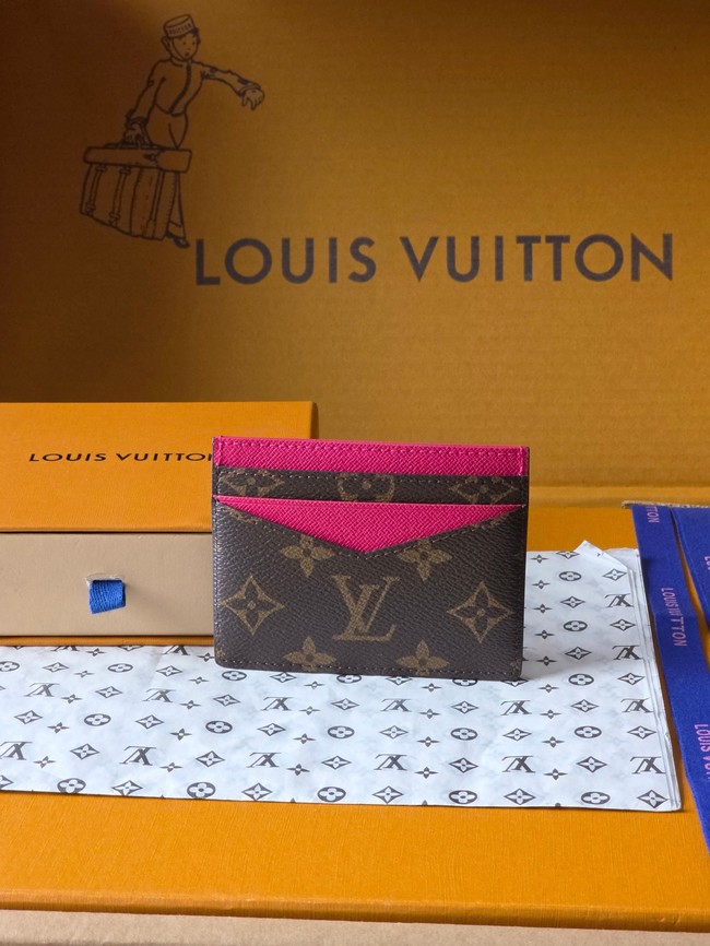 Louis Vuitton Double Card Holder M28233 rose Louis Vuitton Double Card Holder M28233 rose